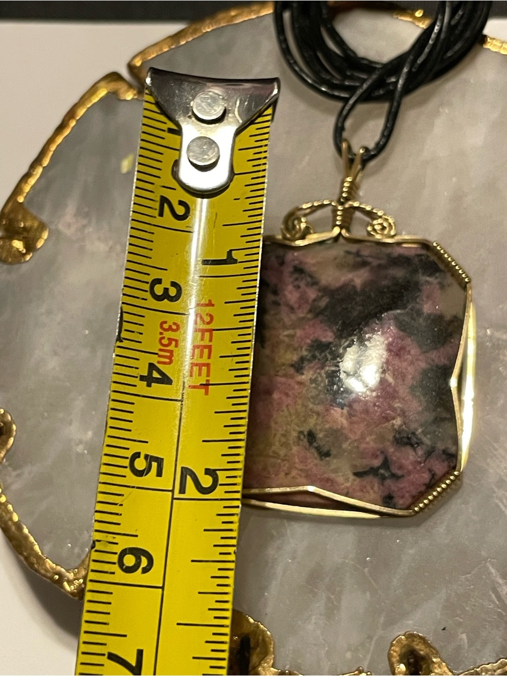 Pink Rhodonite Necklace #8994 - Picture 3 of 9